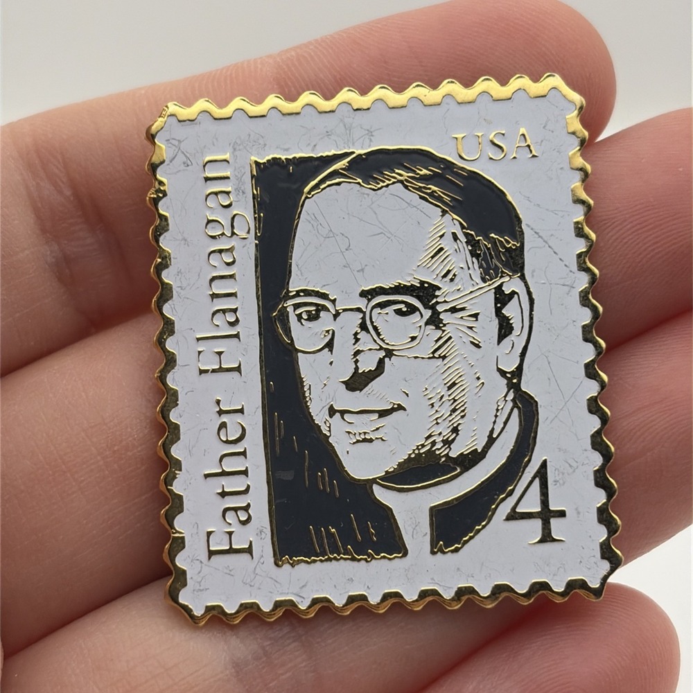 USPS United States Postal Service Stamp Father Flanagan Lapel Hat Pin